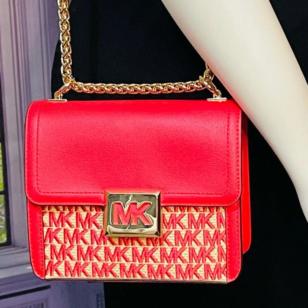 NWT Michael Kors Sonia SM SQR Shoulder Crossbody Bag Coral Reef